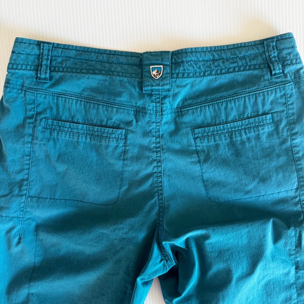 KUHL Spire Hiking Shorts Sz 8 Teal Blue UPF50 Gorpcore Sportif Hiking Camping - Picture 12 of 15